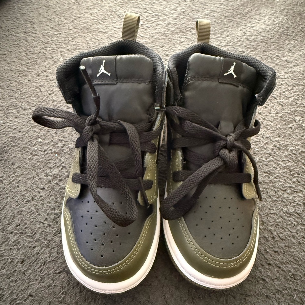 Kids Black and Green Sneakers